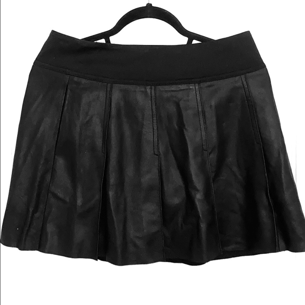 Vince leather pleated skirt